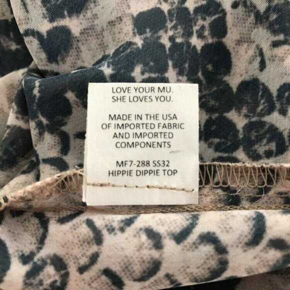 SHOW ME YOUR MUMU Hippie Dippie Top Blouse SZ Small Snake Skin Print Semi Sheer - Picture 8 of 9